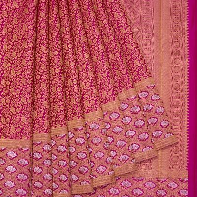 Kanchipuram Silk Brocade Pink Saree