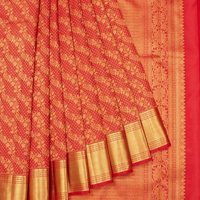 Kanchipuram Silk Brocade Red Saree