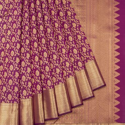 Kanchipuram Silk Brocade Purple Saree