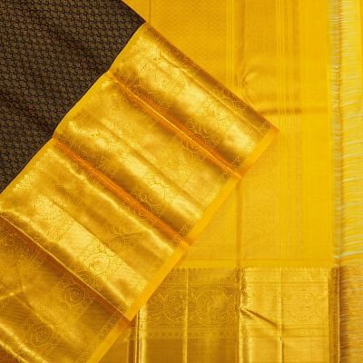 Kanchipuram Silk Brocade Black Saree