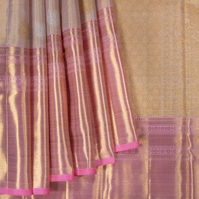 Kanchipuram Silk Tissue Butta Pink Saree