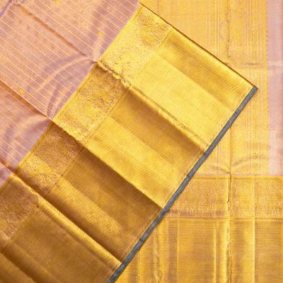 Kanchipuram Silk Tissue Vertical Lines And Butta Lavender Saree