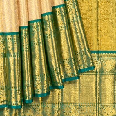 Kanchipuram Silk Tissue Brocade Gold Saree