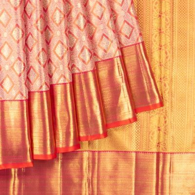 Kanchipuram Silk Tissue Brocade Pink Saree