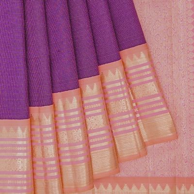 Kanchipuram Silk Brocade Purple Saree