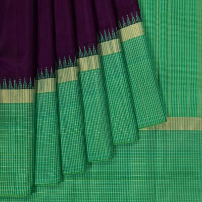 Classic Kanchipuram Silk Plain Purple Saree