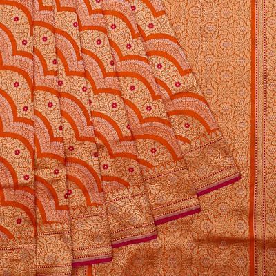 Banarasi Silk Brocade Orange Saree