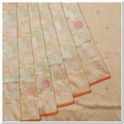 Banarasi Silk Kadwa Jaal Cream Saree