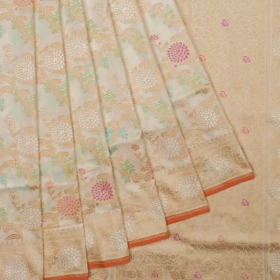 Banarasi Silk Kadwa Jaal Cream Saree