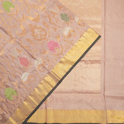 Uppada Silk All Over Jamdani Peach Saree