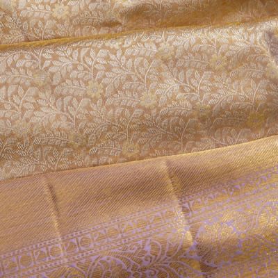 Kanchipuram Silk Tissue Brocade Lavender Saree