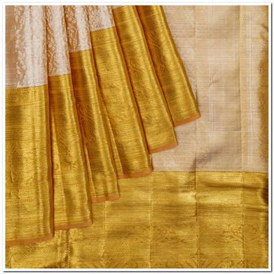 Kanchipuram Silk Tissue Brocade Gold Saree