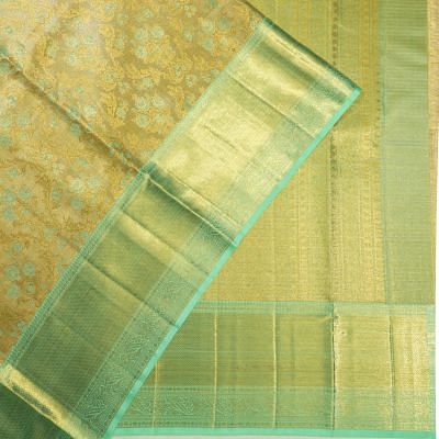 Kanchipuram Silk Tissue Brocade Green Saree