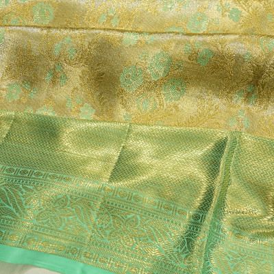 Kanchipuram Silk Tissue Brocade Green Saree