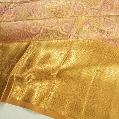 Kanchipuram Silk Tissue Brocade Gold Saree