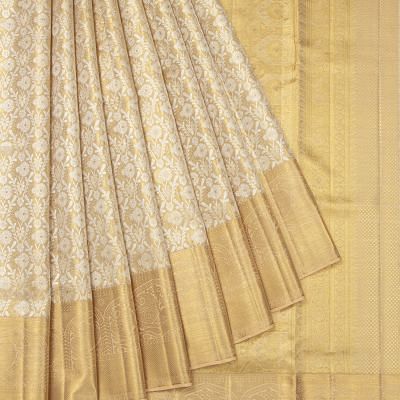 Kanchipuram Silk Tissue Brocade Gold Saree