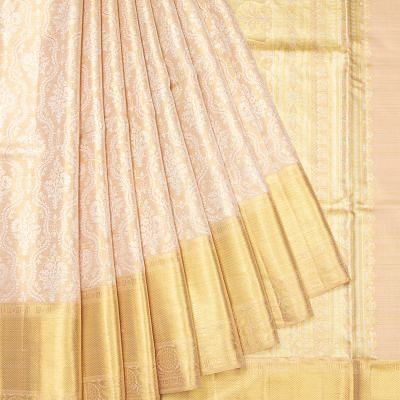 Kanchipuram Silk Tissue Brocade Gold Saree