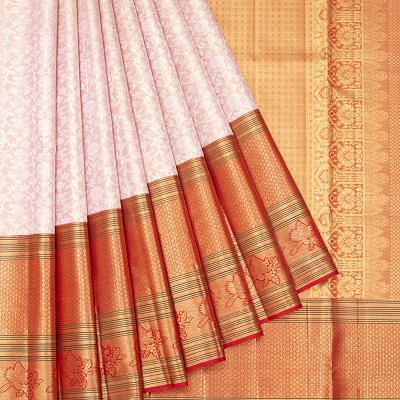 Kanchipuram Silk Tissue Brocade Baby Pink Saree