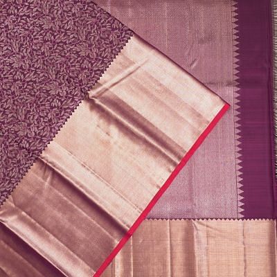 Kanchipuram Silk Brocade Purple Saree