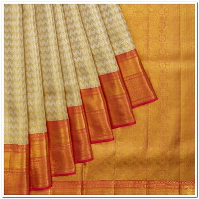 Kanchipuram Silk Tissue Brocade Gold Saree