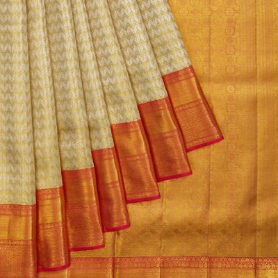 Kanchipuram Silk Tissue Brocade Gold Saree