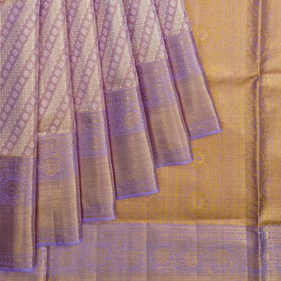 Kanchipuram Silk Tissue Brocade Violet Saree