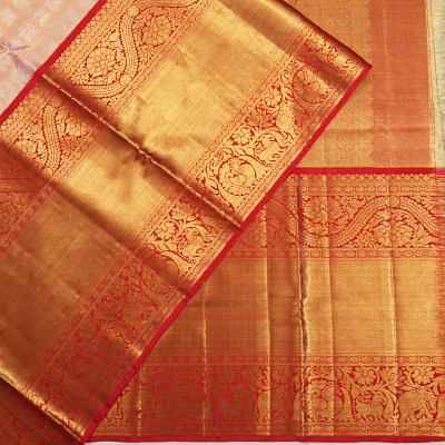 Kanchipuram Silk Tissue Butta Pink Saree