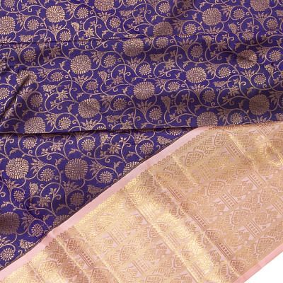 Kanchipuram Silk Brocade Blue Saree