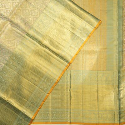 Kanchipuram Silk Tissue Brocade Green Saree