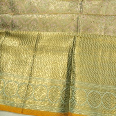 Kanchipuram Silk Tissue Brocade Green Saree