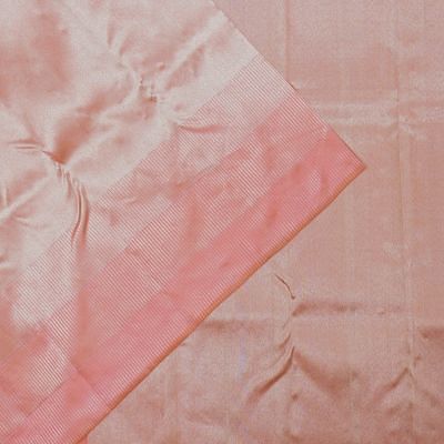 Kanchipuram Silk Tissue Plain Peach Saree