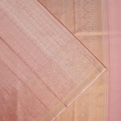 Kanchipuram Silk Brocade Peach Saree