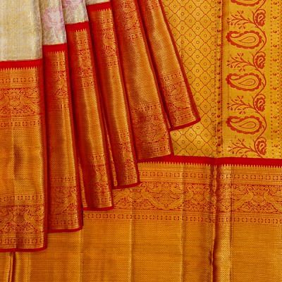 Kanchipuram Silk Tissue Brocade Gold Saree