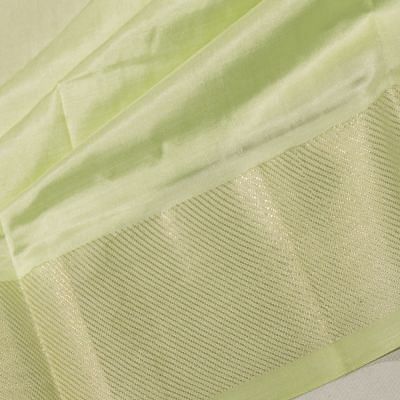 Kanchipuram Silk Tissue Plain Pista Green Dhoti With Kanduva