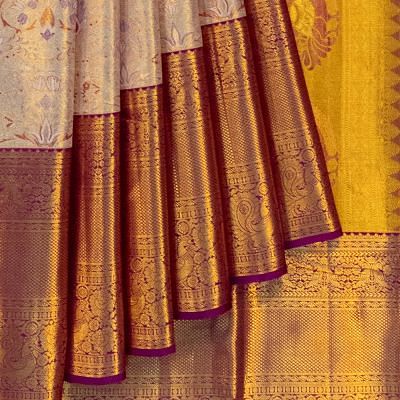 Taranga Kanchi Silk Tissue Brocade Gold Saree