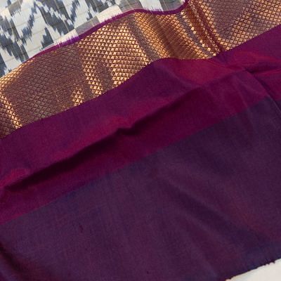 Pochampally Silk Ikat White Saree