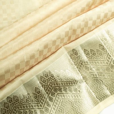 Kanchipuram Silk Jacquard Cream Dhoti With Kanduva