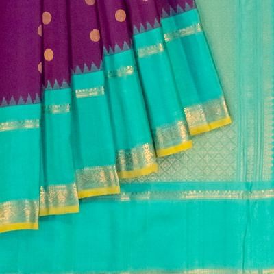 Gadwal Silk Butta Purple Saree