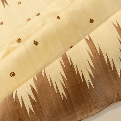 Gadwal Tussar Butta Cream Saree