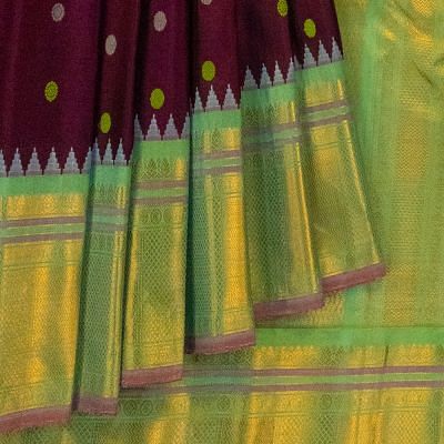 Gadwal Silk Butta Purple Saree