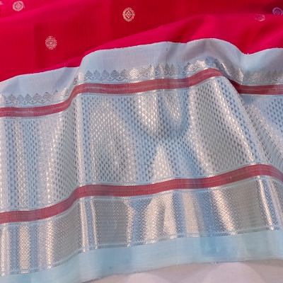 Gadwal Silk Butta Pink Saree