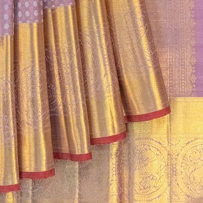 Kanchipuram Silk Brocade Lavender Saree