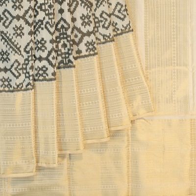 Kanchipuram Silk Ikat Off White Saree