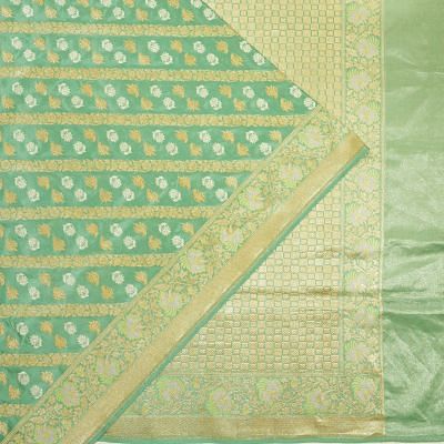 Banarasi Silk Kadwa Jaal Sea Green Saree