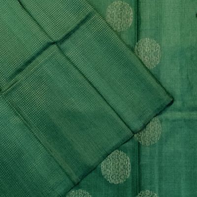 Soft Tussar Brocade Green Saree