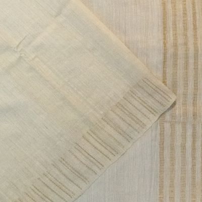 Tussar Linen Plain White Saree