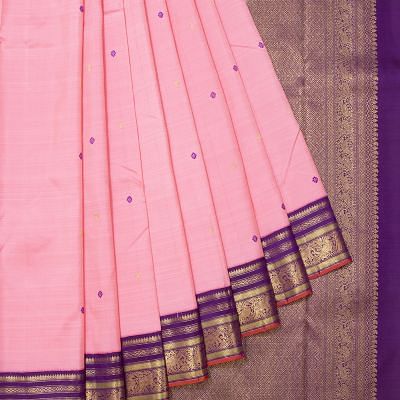 Classic Kanchipuram Silk Butta Baby Pink Saree