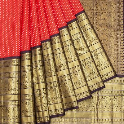 Kanchipuram Silk Brocade Red Saree