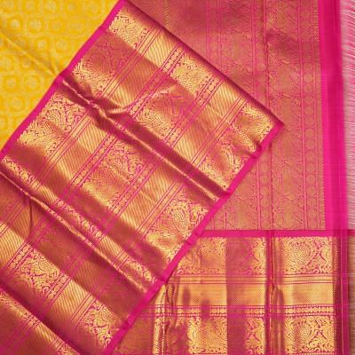 Kanchipuram Silk Brocade Yellow Saree