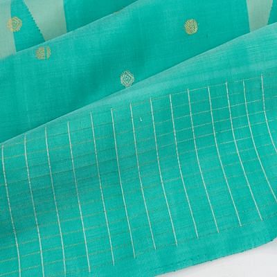 Gadwal Silk Butta Sky Blue Temple Saree